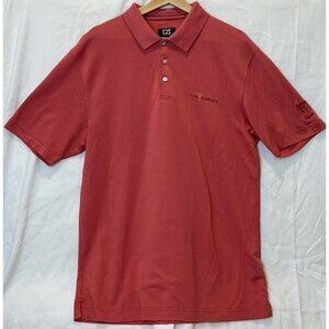 Cutter & Buck Large CB DryTec Lux The Players TPC Sawgrass Orange Patterned Polo